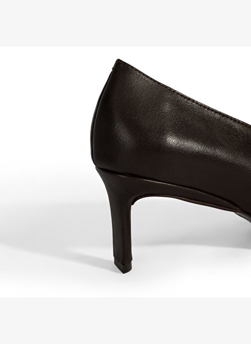 Kadın Kahve Klasik Topuklu Deri Ayakkabı - Görsel 7