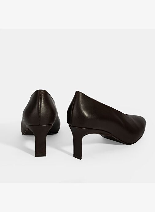 Kadın Kahve Klasik Topuklu Deri Ayakkabı - Görsel 9