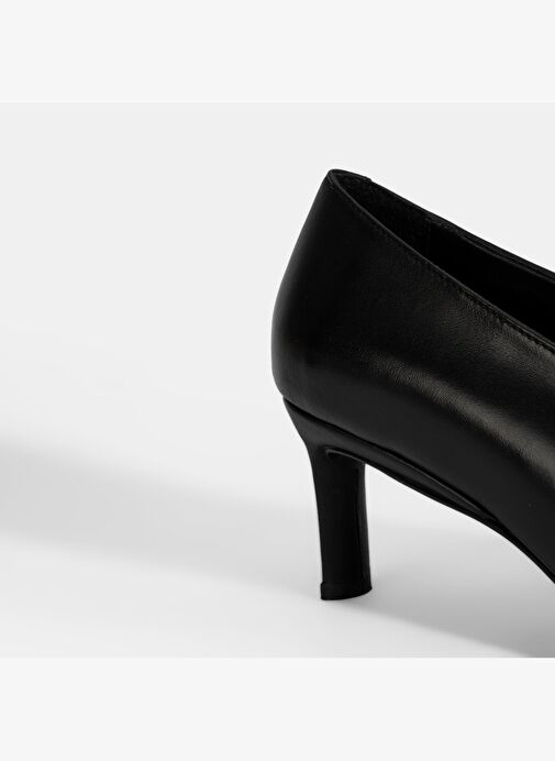 Kadın Siyah Klasik Topuklu Deri Ayakkabı - Görsel 7