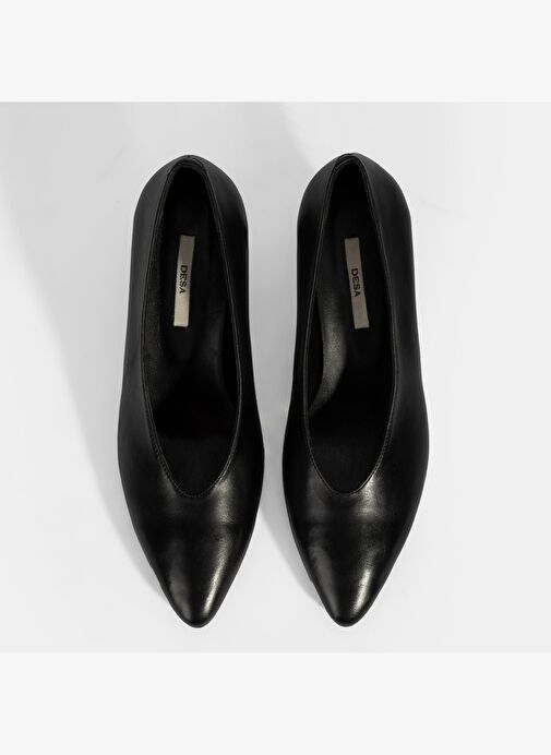 Kadın Siyah Klasik Topuklu Deri Ayakkabı - Görsel 8