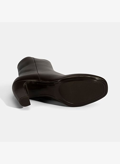 Kadın Kahve Topuklu Deri Bot - Görsel 5