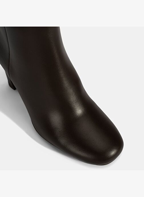 Kadın Kahve Topuklu Deri Bot - Görsel 6
