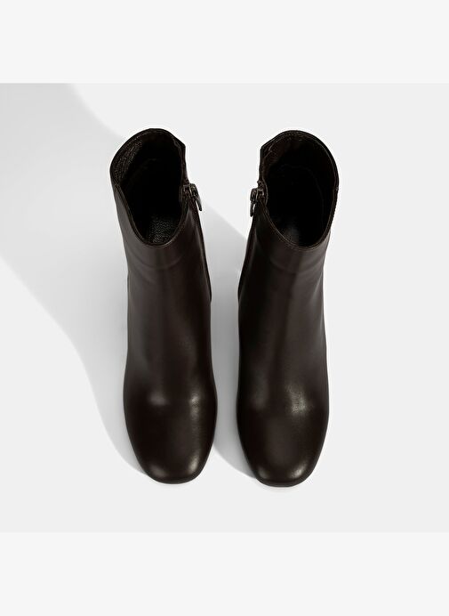 Kadın Kahve Topuklu Deri Bot - Görsel 8