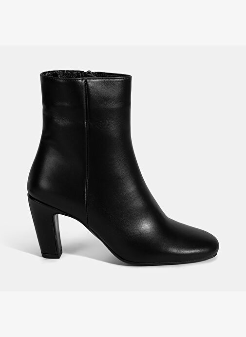 Kadın Siyah Topuklu Deri Bot - Görsel 3