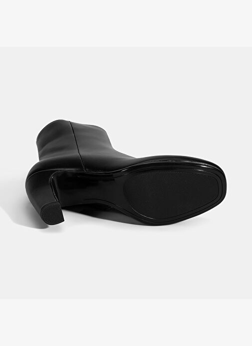 Kadın Siyah Topuklu Deri Bot - Görsel 5