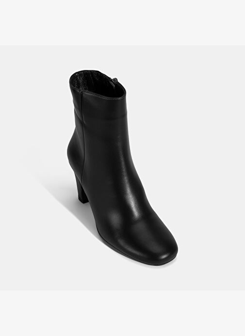 Kadın Siyah Topuklu Deri Bot - Görsel 7