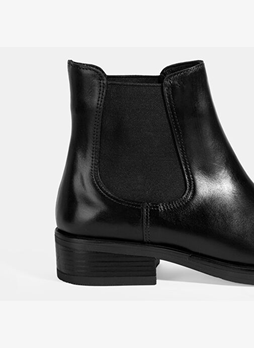 Kadın Siyah Lastikli Deri Chelsea Bot - Görsel 7