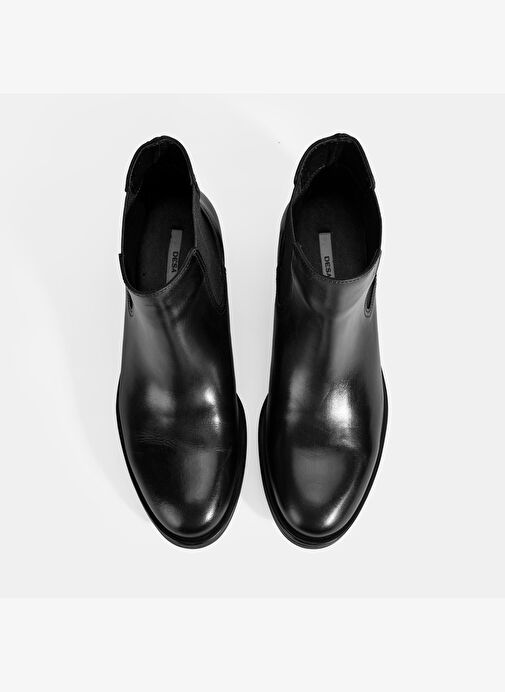 Kadın Siyah Lastikli Deri Chelsea Bot - Görsel 8