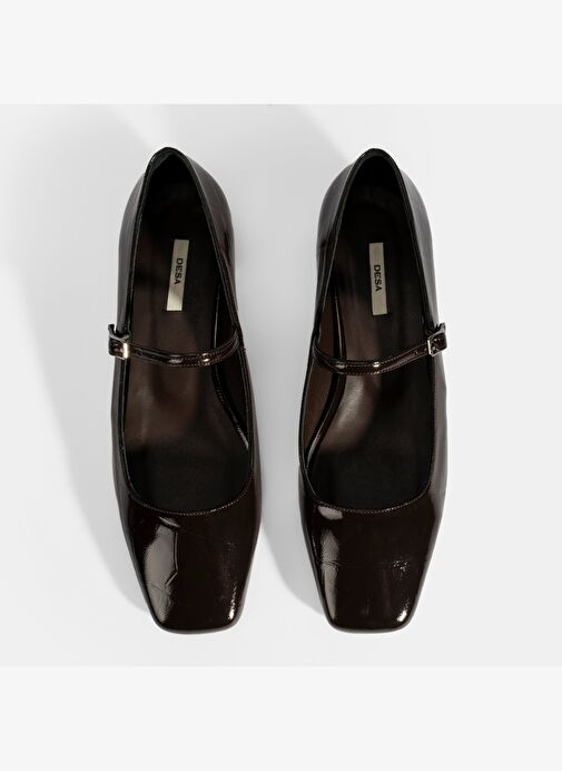 Kadın Kahve Kroko Baskılı Mary Jane Günlük Ayakkabı - Görsel 8