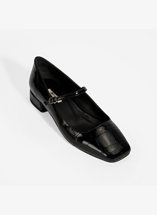 Kadın Siyah Kroko Baskılı Mary Jane Günlük Ayakkabı - Görsel 6
