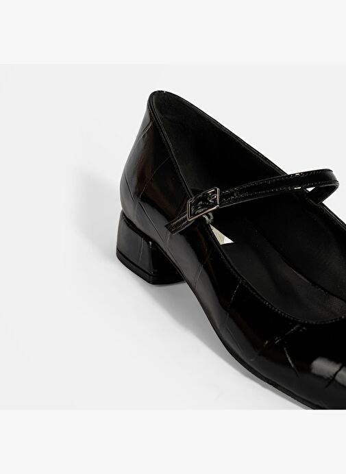 Kadın Siyah Kroko Baskılı Mary Jane Günlük Ayakkabı - Görsel 7