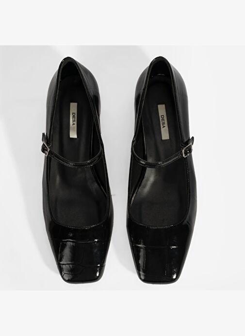 Kadın Siyah Kroko Baskılı Mary Jane Günlük Ayakkabı - Görsel 8