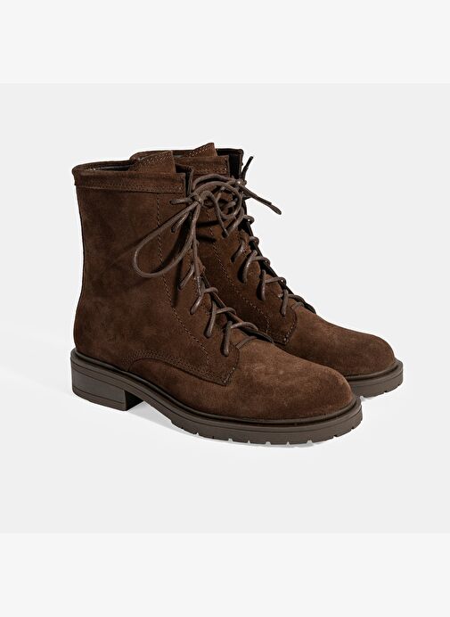 Kadın Kahve Bağcık Detaylı Süet Bot - Görsel 2