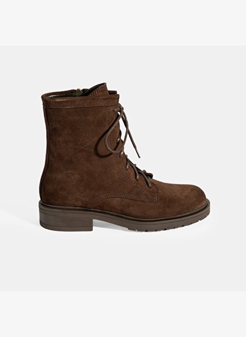 Kadın Kahve Bağcık Detaylı Süet Bot - Görsel 3