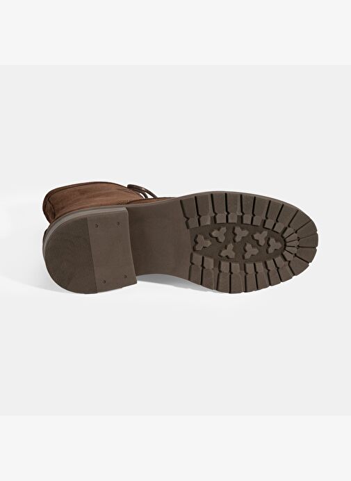 Kadın Kahve Bağcık Detaylı Süet Bot - Görsel 5