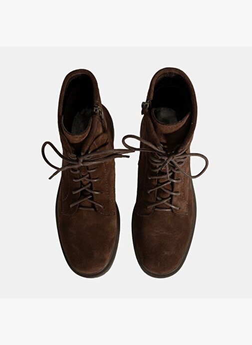 Kadın Kahve Bağcık Detaylı Süet Bot - Görsel 8