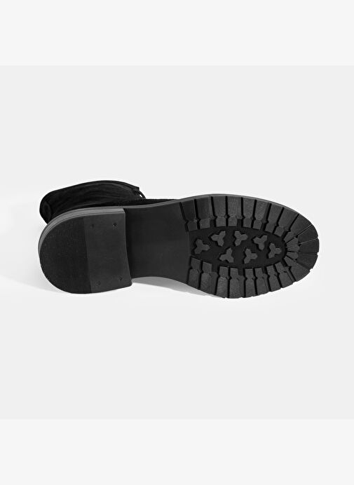 Kadın Siyah Bağcık Detaylı Süet Bot - Görsel 5