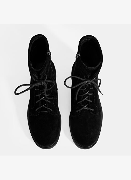 Kadın Siyah Bağcık Detaylı Süet Bot - Görsel 8