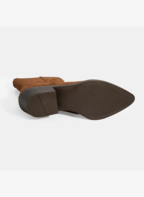 Kadın Taba Süet Deri Kovboy Bot - Görsel 5