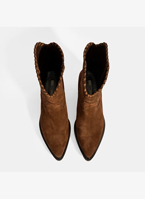 Kadın Taba Süet Deri Kovboy Bot - Görsel 8