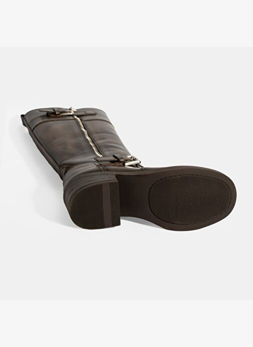 Desa Desa Kahverengi Kadın Kahve Metal Toka Detaylı Deri Çizme Bot | Boyner Kahverengi - 5. görsel