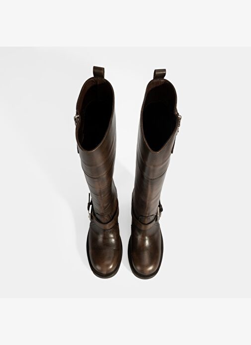 Desa Desa Kahverengi Kadın Kahve Metal Toka Detaylı Deri Çizme Bot | Boyner Kahverengi - 9. görsel