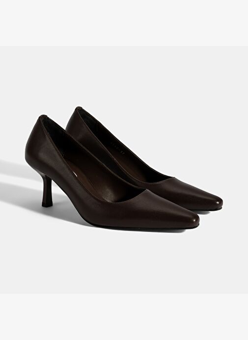Kadın Kahve Deri Stiletto - Görsel 2