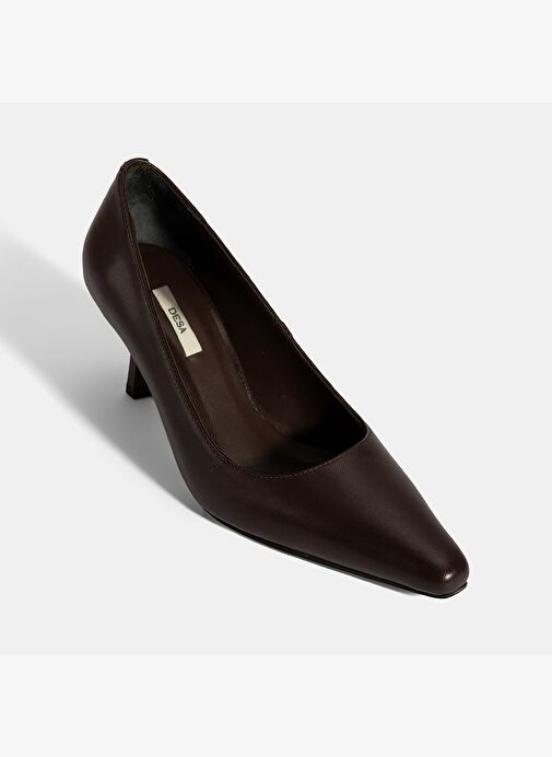 Kadın Kahve Deri Stiletto - Görsel 6