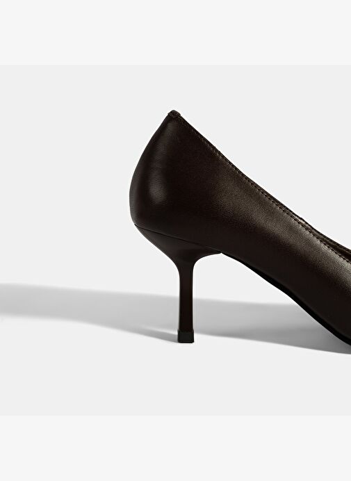 Kadın Kahve Deri Stiletto - Görsel 7