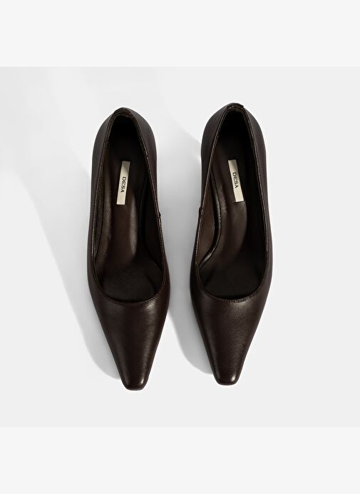 Kadın Kahve Deri Stiletto - Görsel 8
