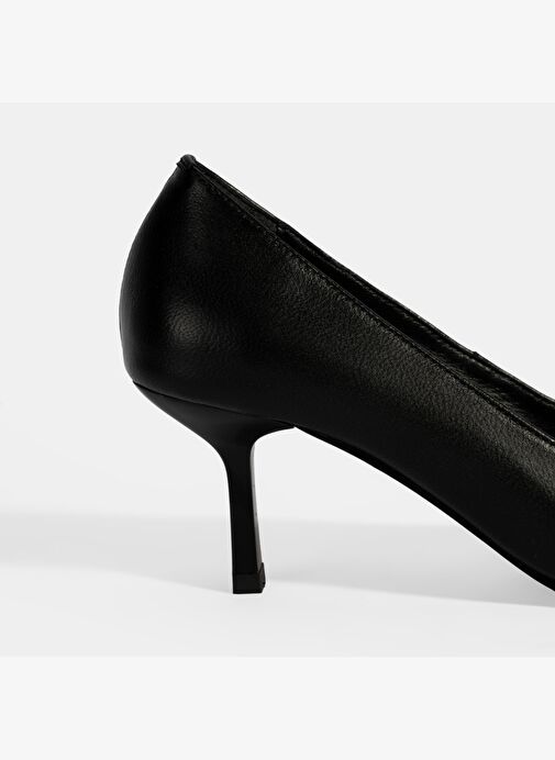 Kadın Siyah Deri Stiletto - Görsel 7