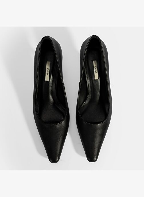 Kadın Siyah Deri Stiletto - Görsel 8
