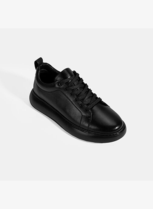 Erkek Siyah Bağcıklı Deri Spor Ayakkabı - Görsel 6
