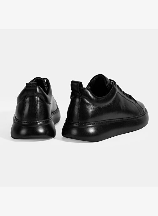 Erkek Siyah Bağcıklı Deri Spor Ayakkabı - Görsel 9