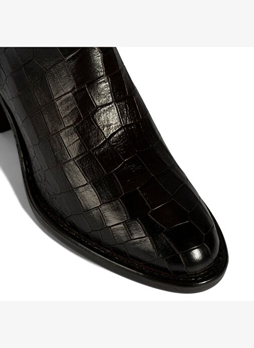 Desa Desa Kahverengi Kadın Kahve Kroko Baskılı Kalın Topuklu Deri Çizme Bot | Boyner Kahverengi - 7. görsel