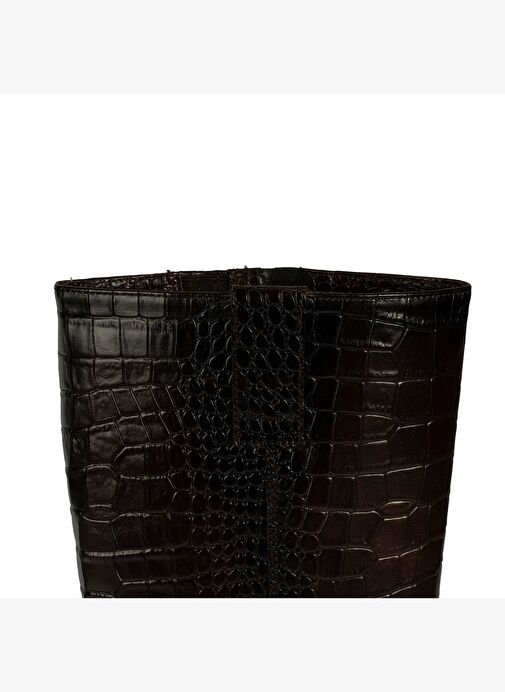 Desa Desa Kahverengi Kadın Kahve Kroko Baskılı Kalın Topuklu Deri Çizme Bot | Boyner Kahverengi - 8. görsel