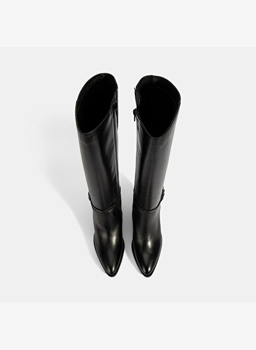 Desa Desa Kadın Siyah Kalın Topuklu Deri Çizme Bot | Boyner Siyah - 8. görsel