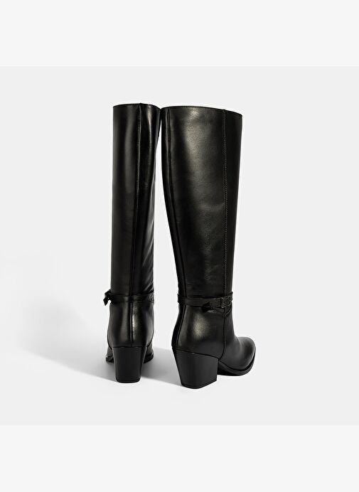 Desa Desa Kadın Siyah Kalın Topuklu Deri Çizme Bot | Boyner Siyah - 9. görsel