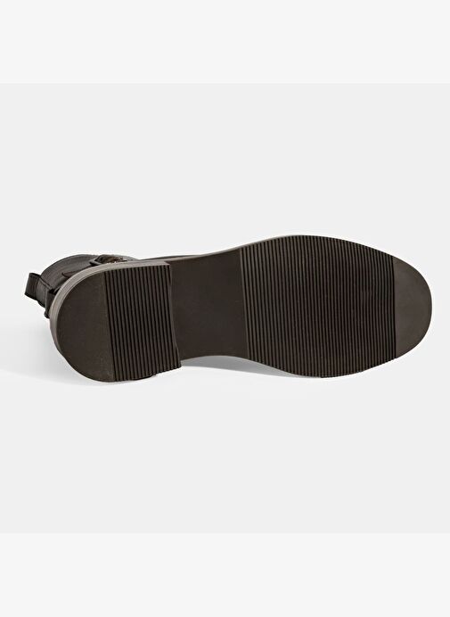 Kadın Kahve Ayarlanabilir Tokalı Deri Bot - Görsel 5