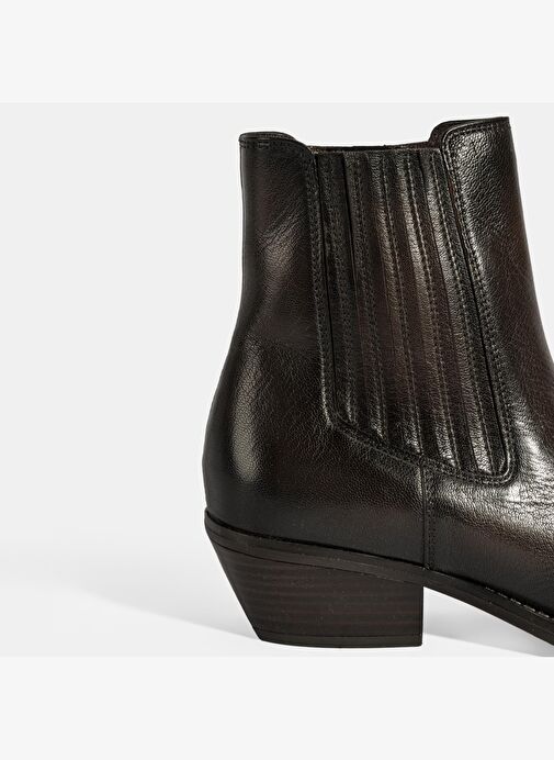 Kadın Kahve Topuklu Deri Bot - Görsel 7