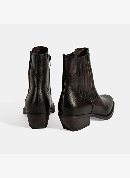 Kadın Kahve Topuklu Deri Bot - Görsel 9