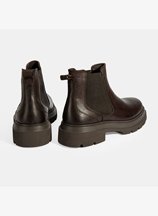 Erkek Kahve Lastik Detaylı Deri Bot - Görsel 9