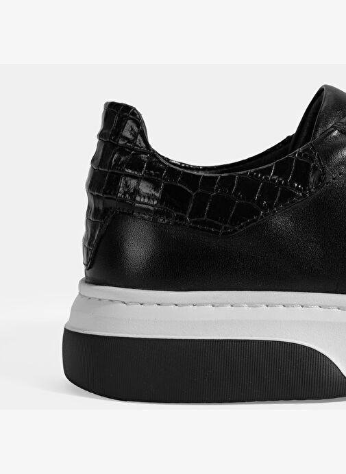 Erkek Siyah Bağcıklı Deri Spor Ayakkabı - Görsel 7