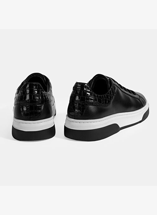 Erkek Siyah Bağcıklı Deri Spor Ayakkabı - Görsel 9