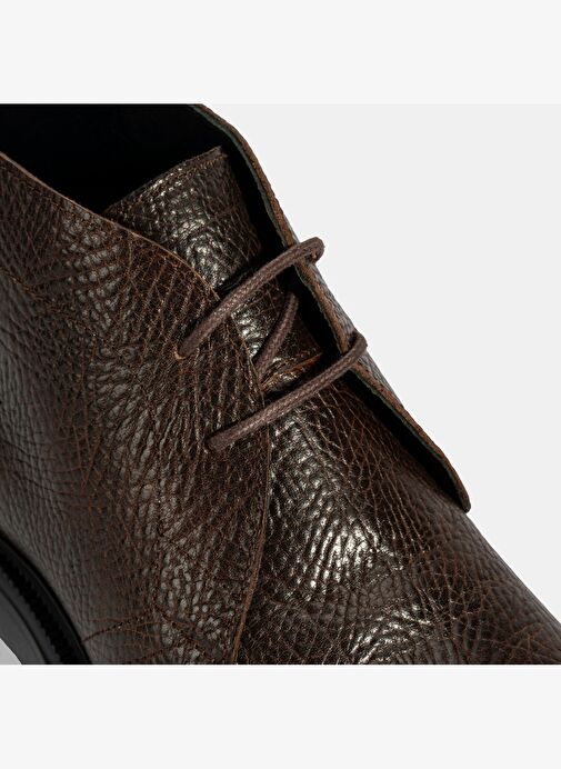 Erkek Kahve Bağcıklı Deri Bot - Görsel 7