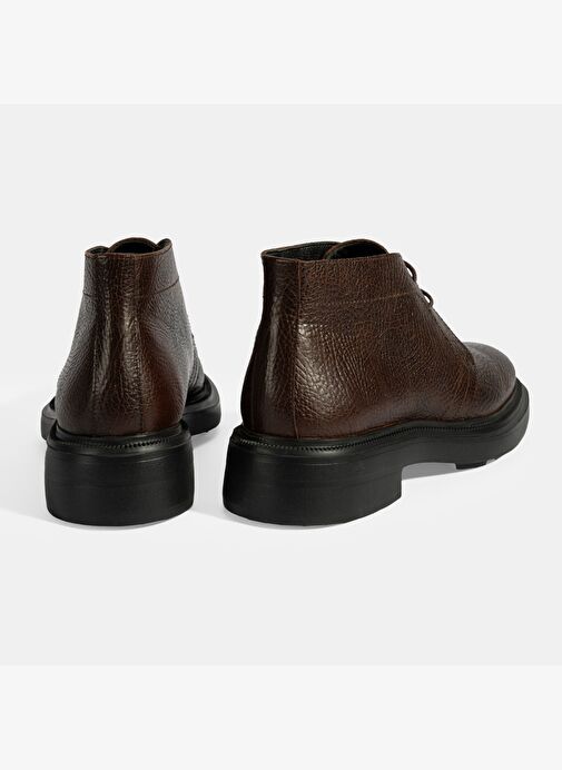 Erkek Kahve Bağcıklı Deri Bot - Görsel 9