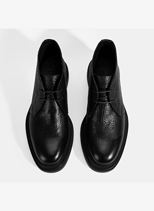Erkek Siyah Bağcıklı Deri Bot - Görsel 8