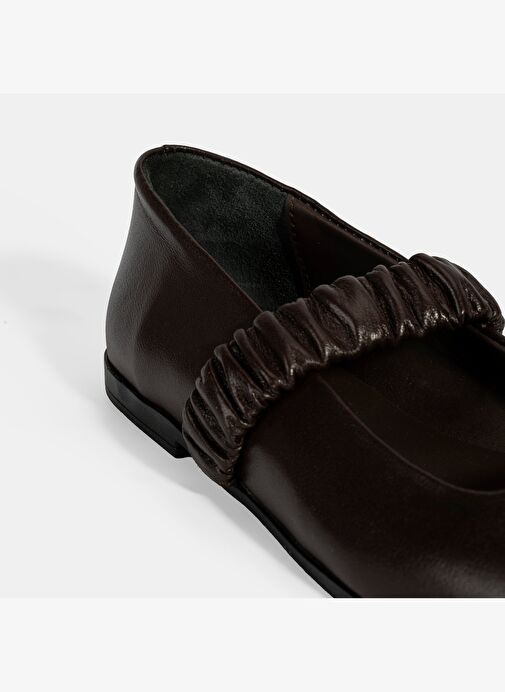 Kadın Kahve Mary Jane Deri Babet - Görsel 7