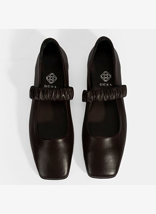 Kadın Kahve Mary Jane Deri Babet - Görsel 8