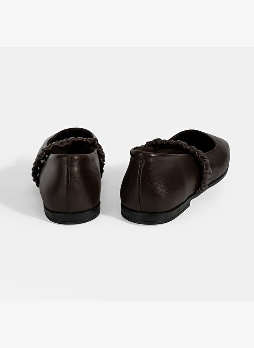 Kadın Kahve Mary Jane Deri Babet - Görsel 9